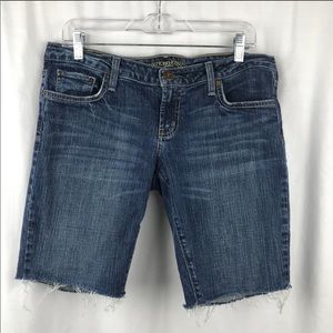 Bermuda Shorts with Distressed Raw Hem Size 12